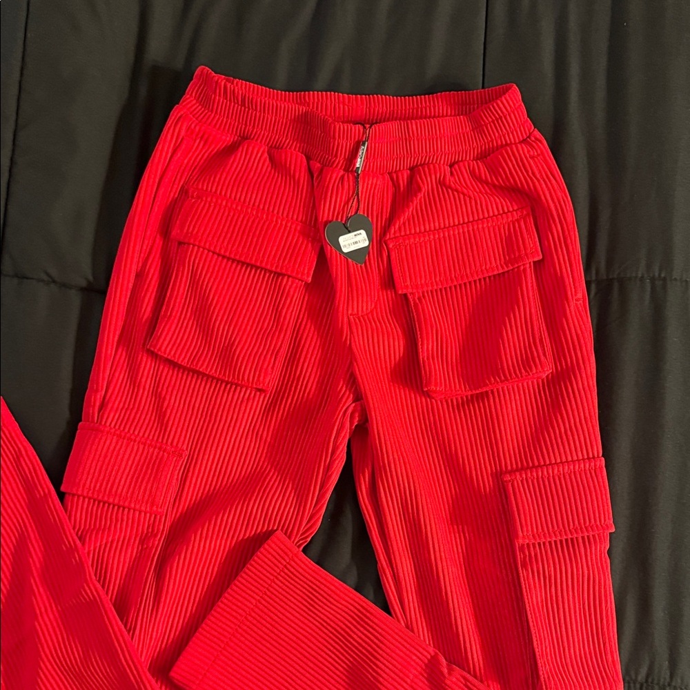 Fashion Nova Kids Red Cargo Pants